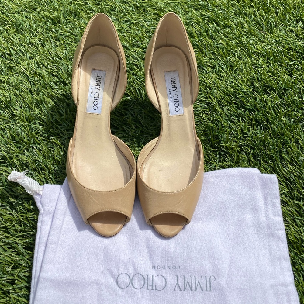 Jimmy Choo Leather Peep Toe Heel in size 36 1/2